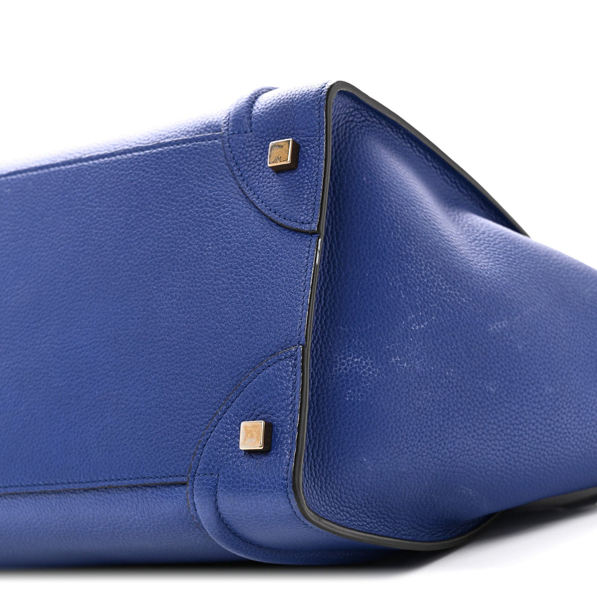Drummed Calfskin Mini Luggage Indigo