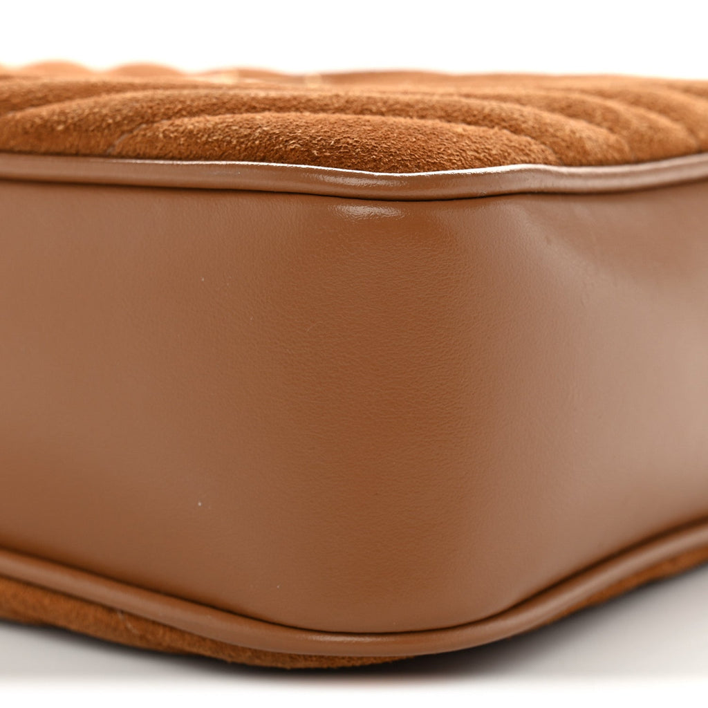 Suede Matelasse Monogram Lou Camera Bag Cinnamon