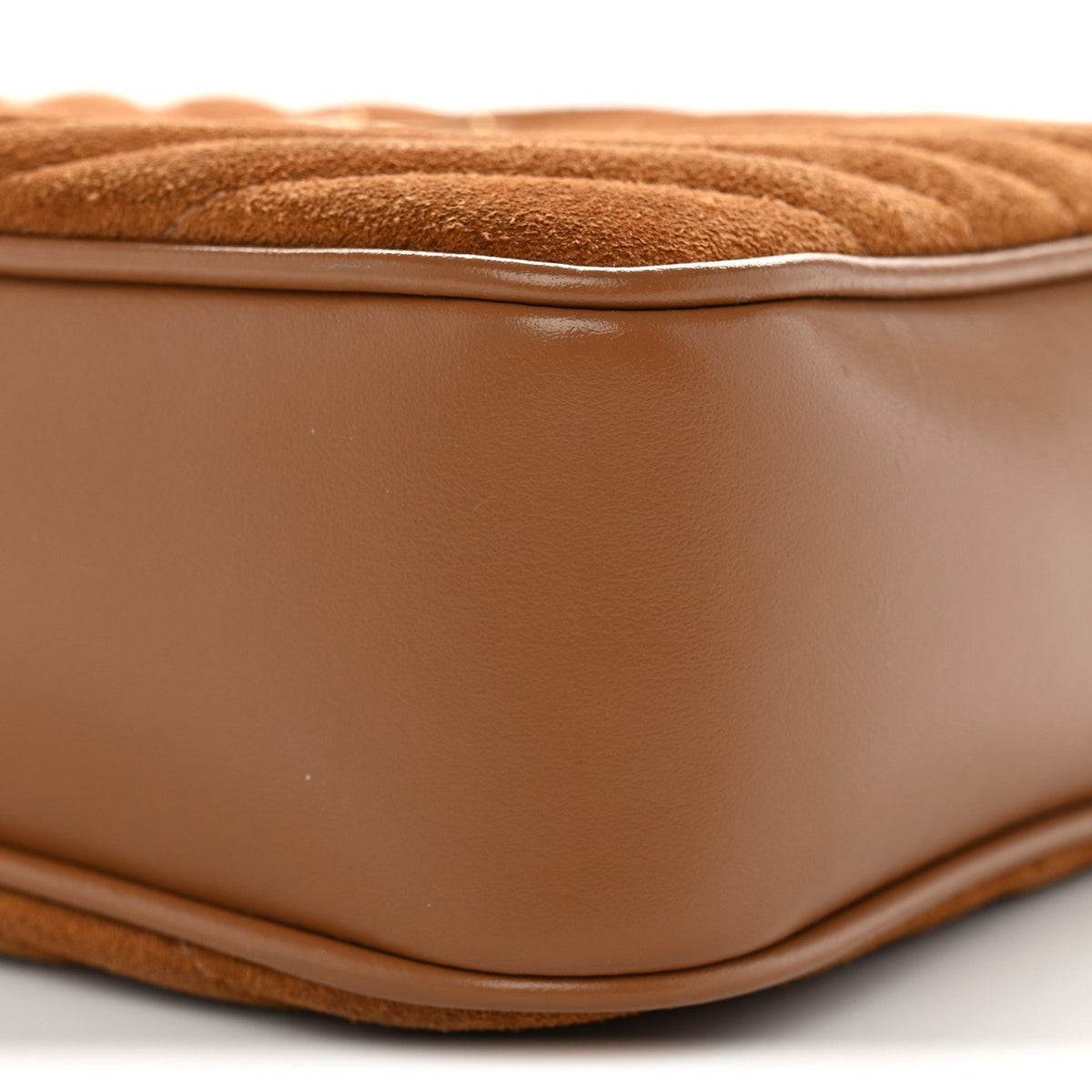 Suede Matelasse Monogram Lou Camera Bag Cinnamon
