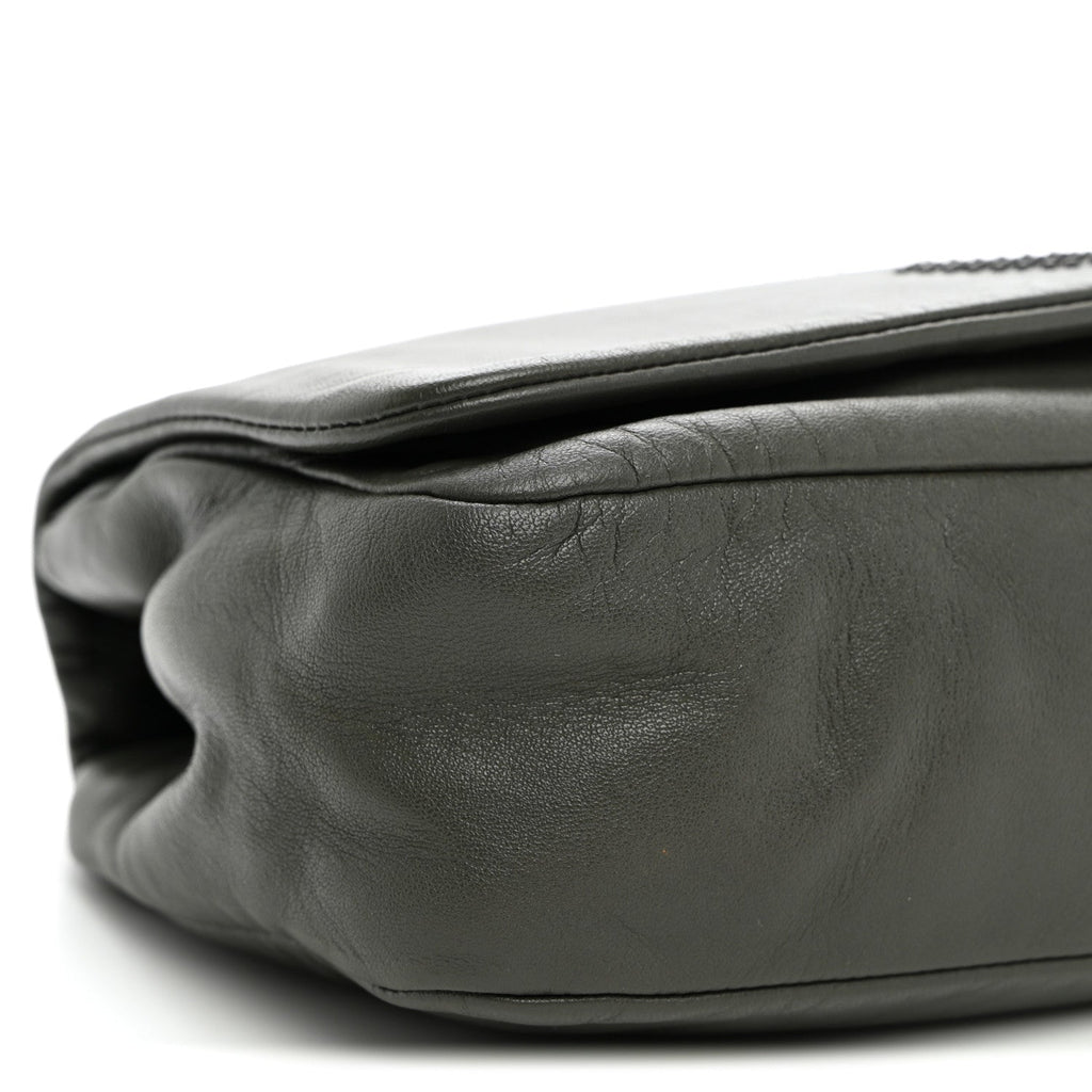 Lambskin Studded CC East West Flap Grey