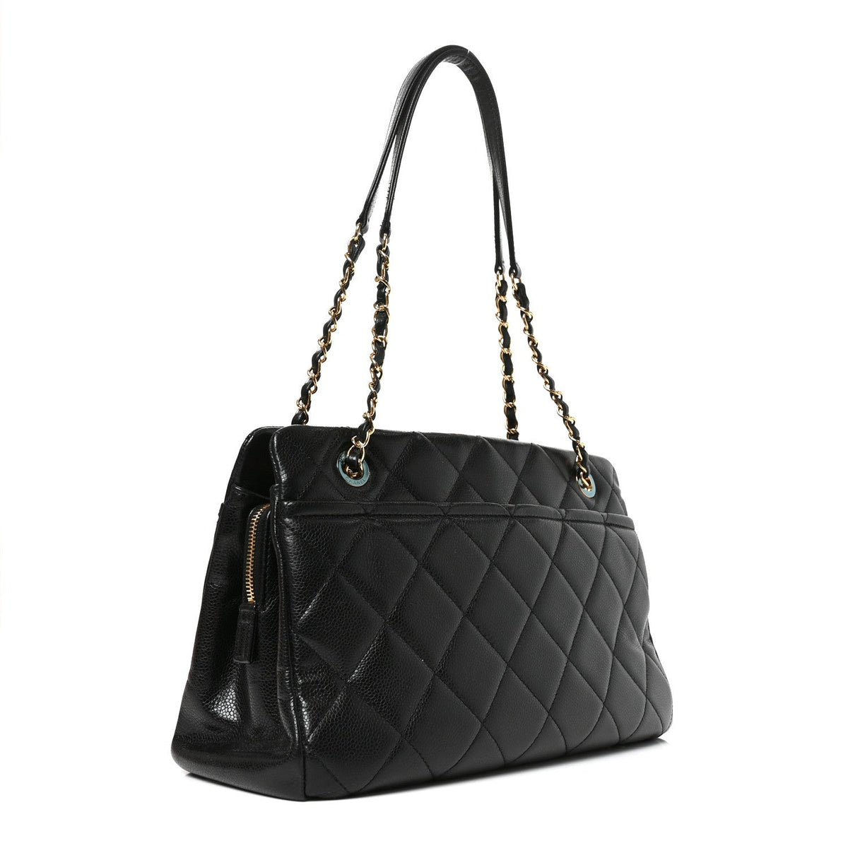 Caviar Quilted Timeless CC Soft Tote Black