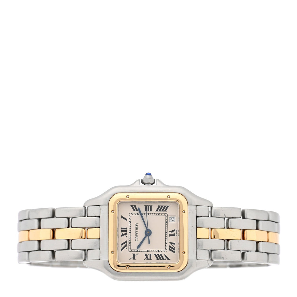 Stainless Steel 18K Yellow Gold 27mm Panthere Quartz Watch