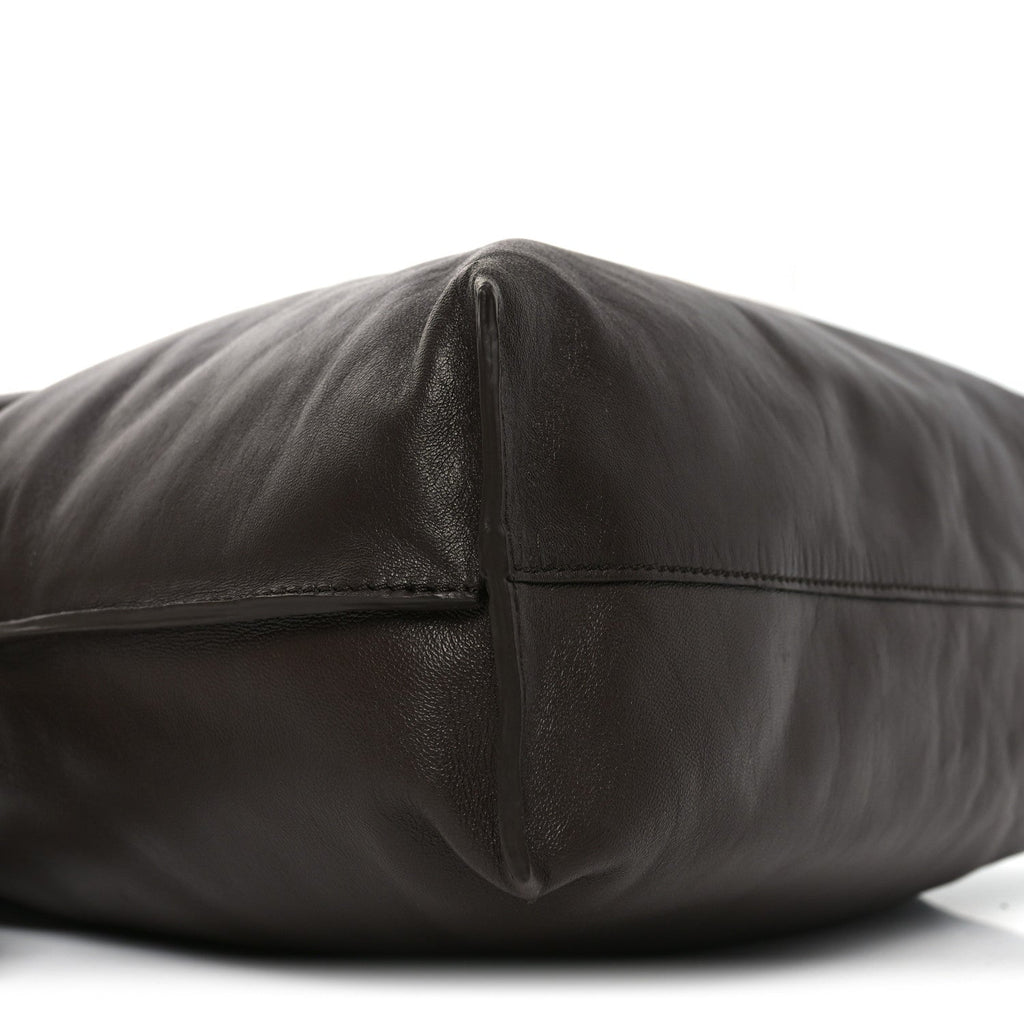 Calfskin Flamenco Puffer Knot Bag Dark Brown