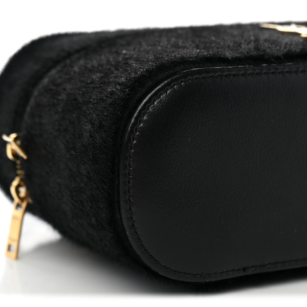 Pony Hair Mini Gaby Vanity Case Black