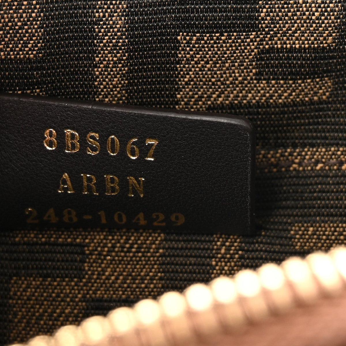 Vitello Grace Jacquard FF Mini By The Way Top Handle Boston Bag  Gianduia Panna