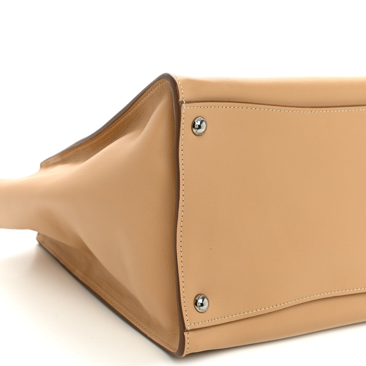 City Calf Twin Pocket Tote Noisette