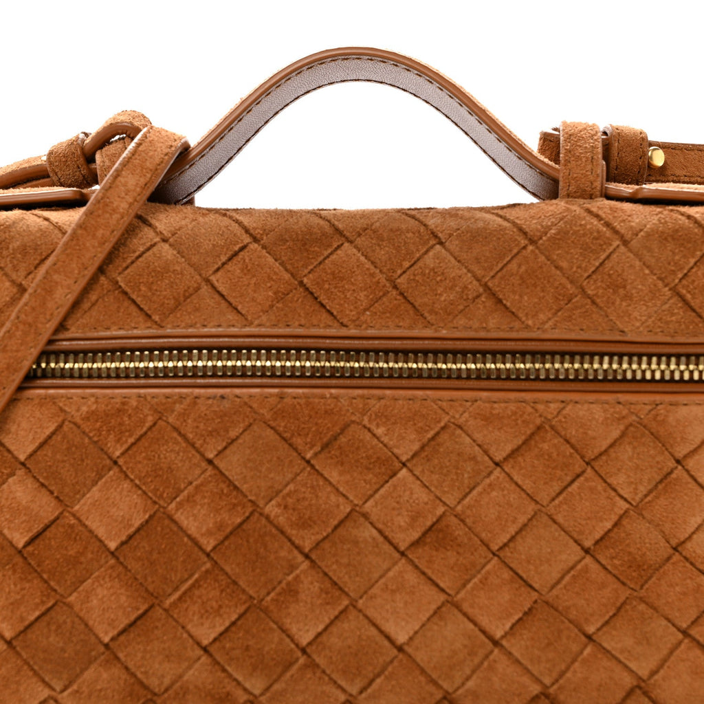 Suede Intrecciato Bang Bang Vanity Case Amber