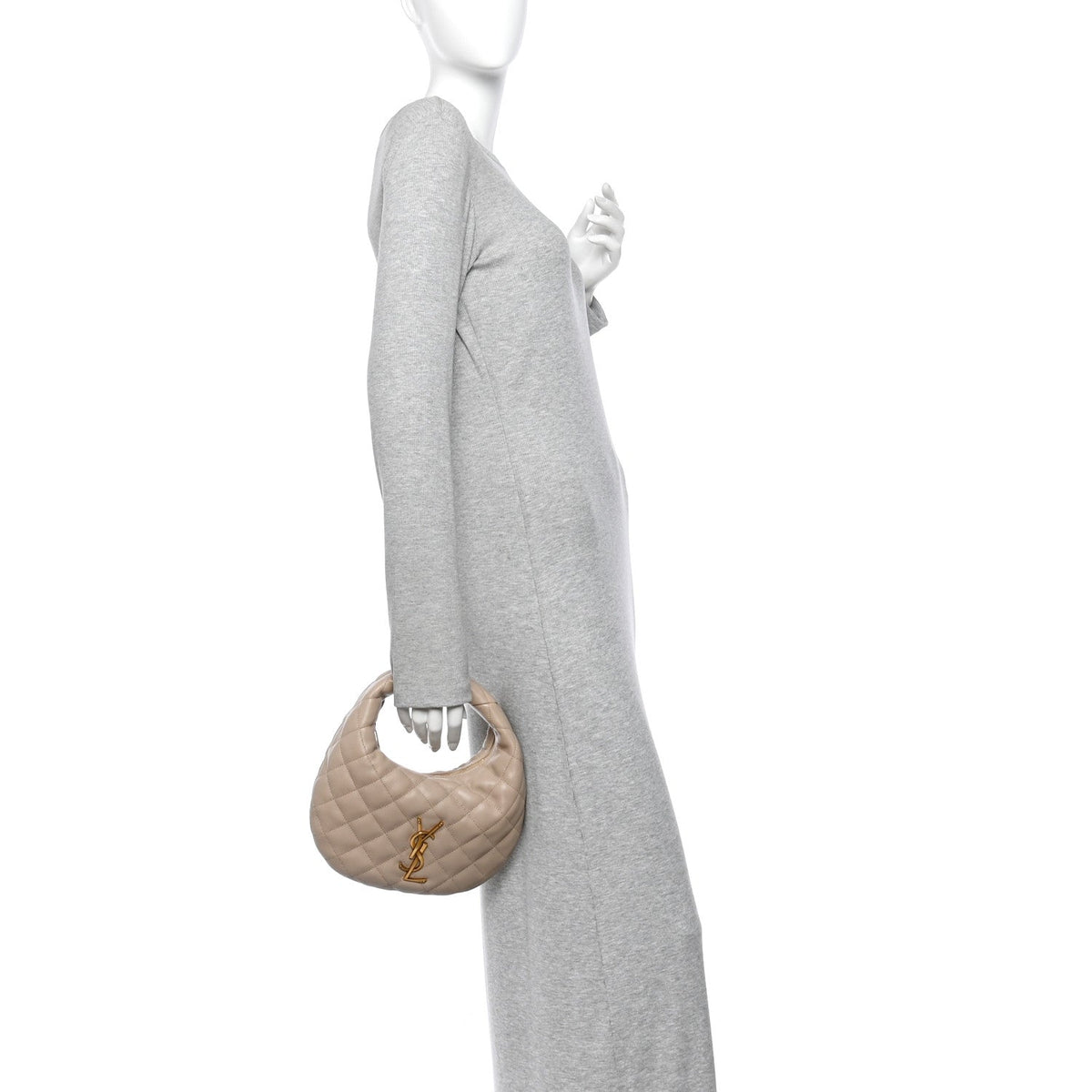 Lambskin Quilted Icarino Bag Dark Beige