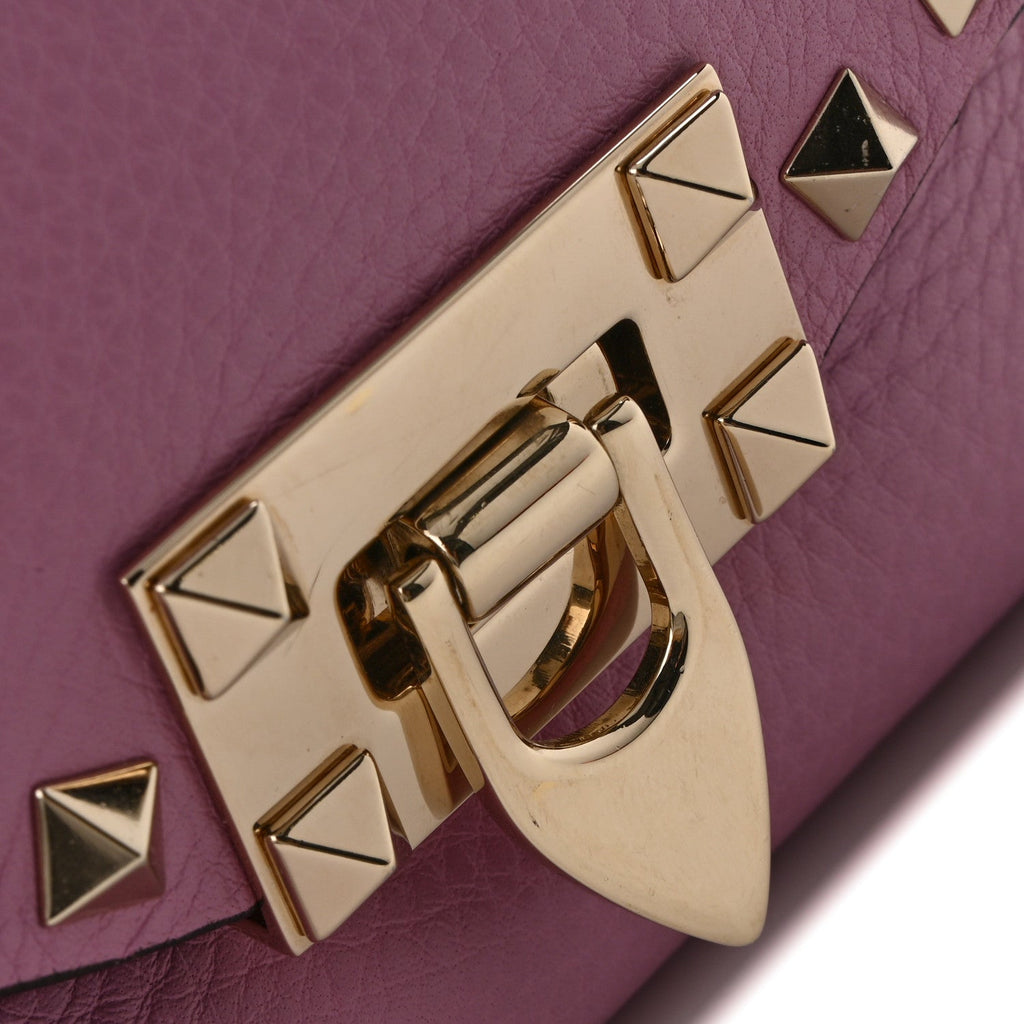 Pebbled Calfskin Mini Rockstud Crossbody Bag Giacinto