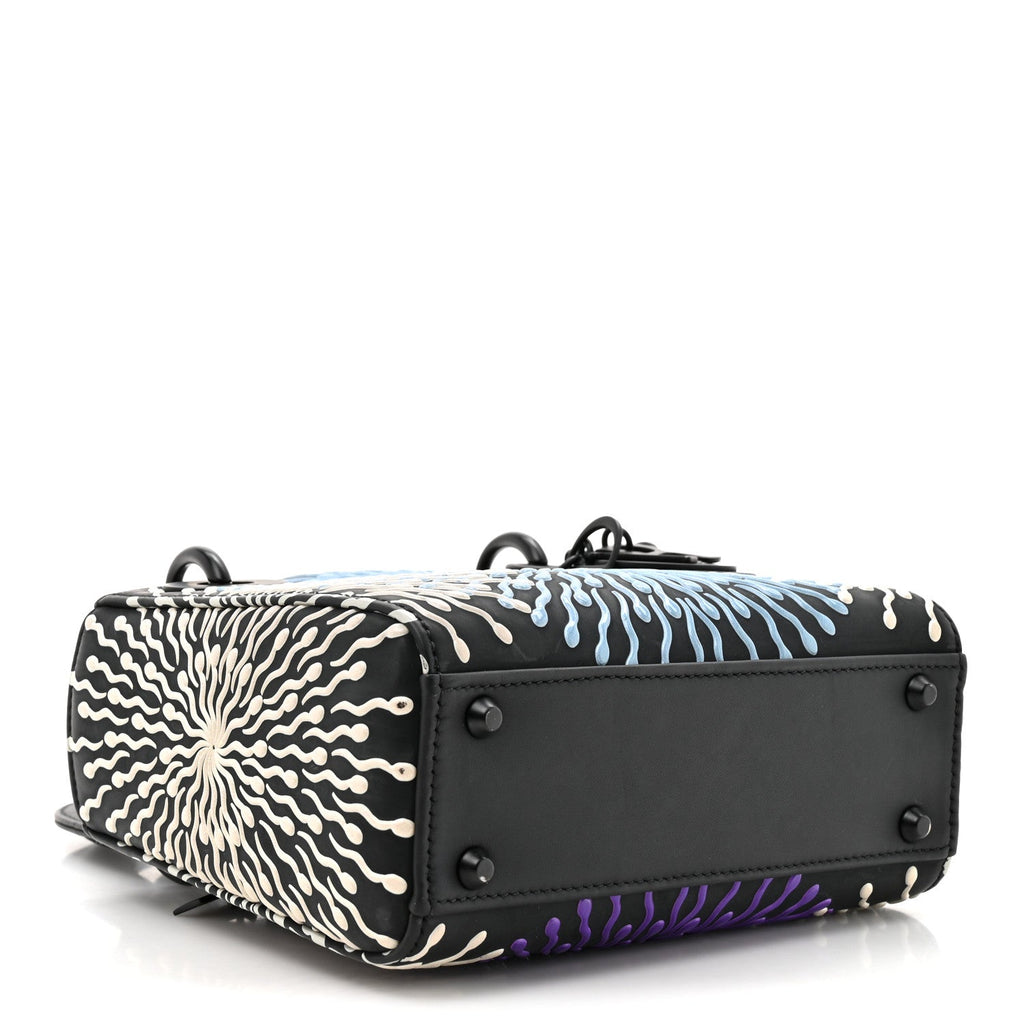 X BHARTI KHER Calfskin Painted Mini Lady Dior Black