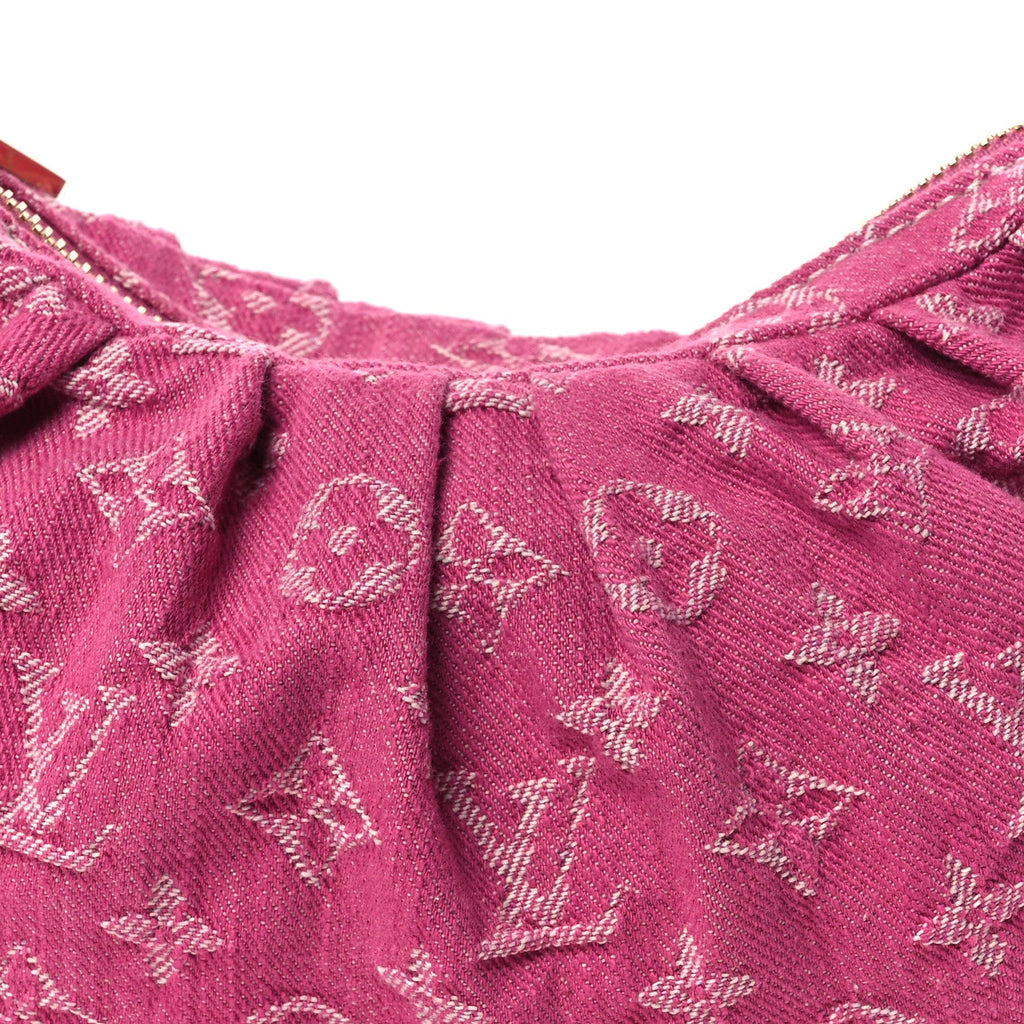 Monogram Denim Pochette Valley Fuchsia