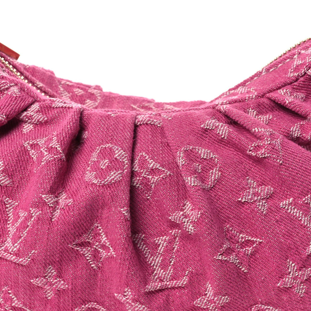 Monogram Denim Pochette Valley Fuchsia