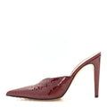 Gloss Calfskin Crocodile Embossed Mules 40 Merlot