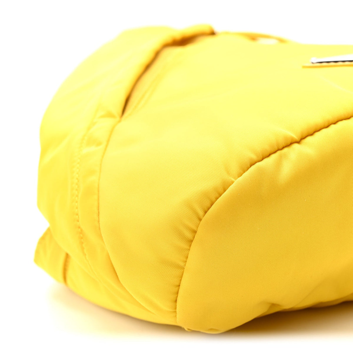 Re-Nylon Vitello Metal Triangle Logo Sling Backpack Giallo
