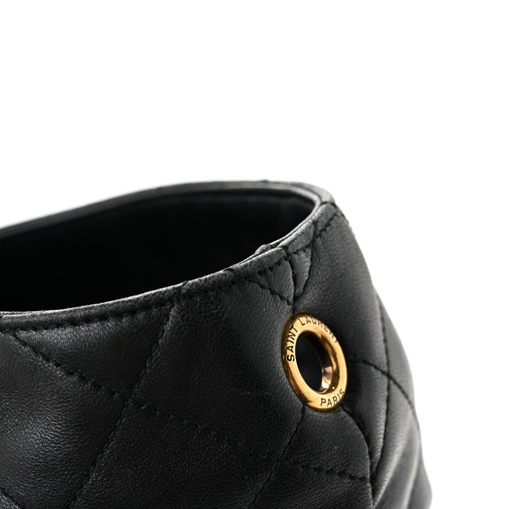 Lambskin Quilted Maxi Icare Shopping Tote Black