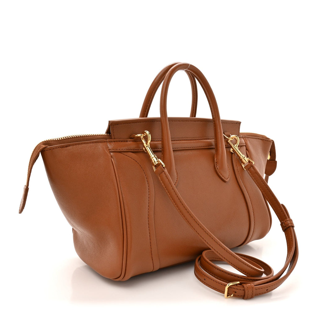 Supple Shiny Lambskin Little New Luggage Soft Tan