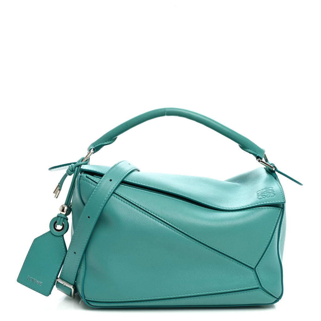 Nappa Lambskin Small Featherlight Puzzle Bag Aquamarine