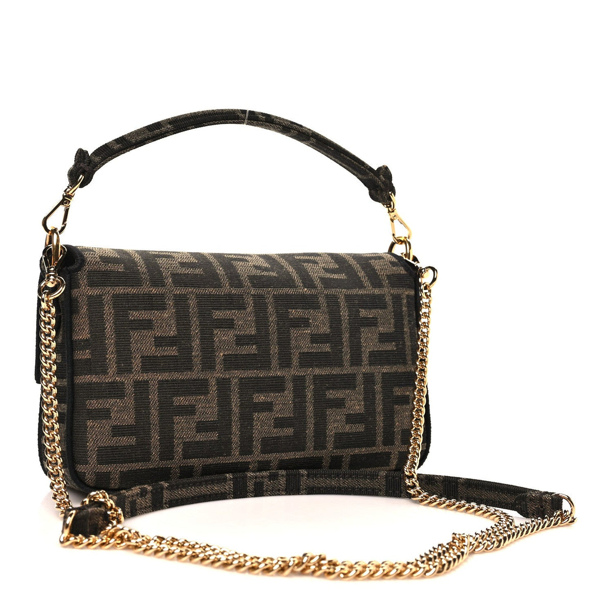 Fabric Jacquard FF 1974 Mini Baguette Tobacco Moro Black
