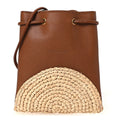 Raffia Cassandre Mini Pochon Crossbody Bag Brick Natural