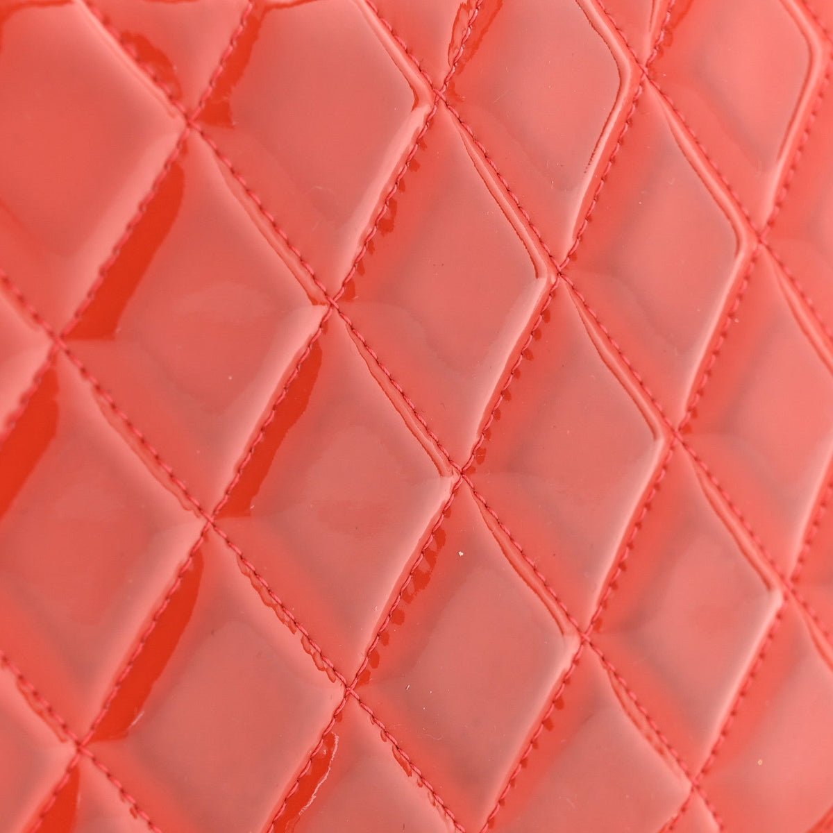 Patent Quilted Clutch with Chain Flap Dark Pink