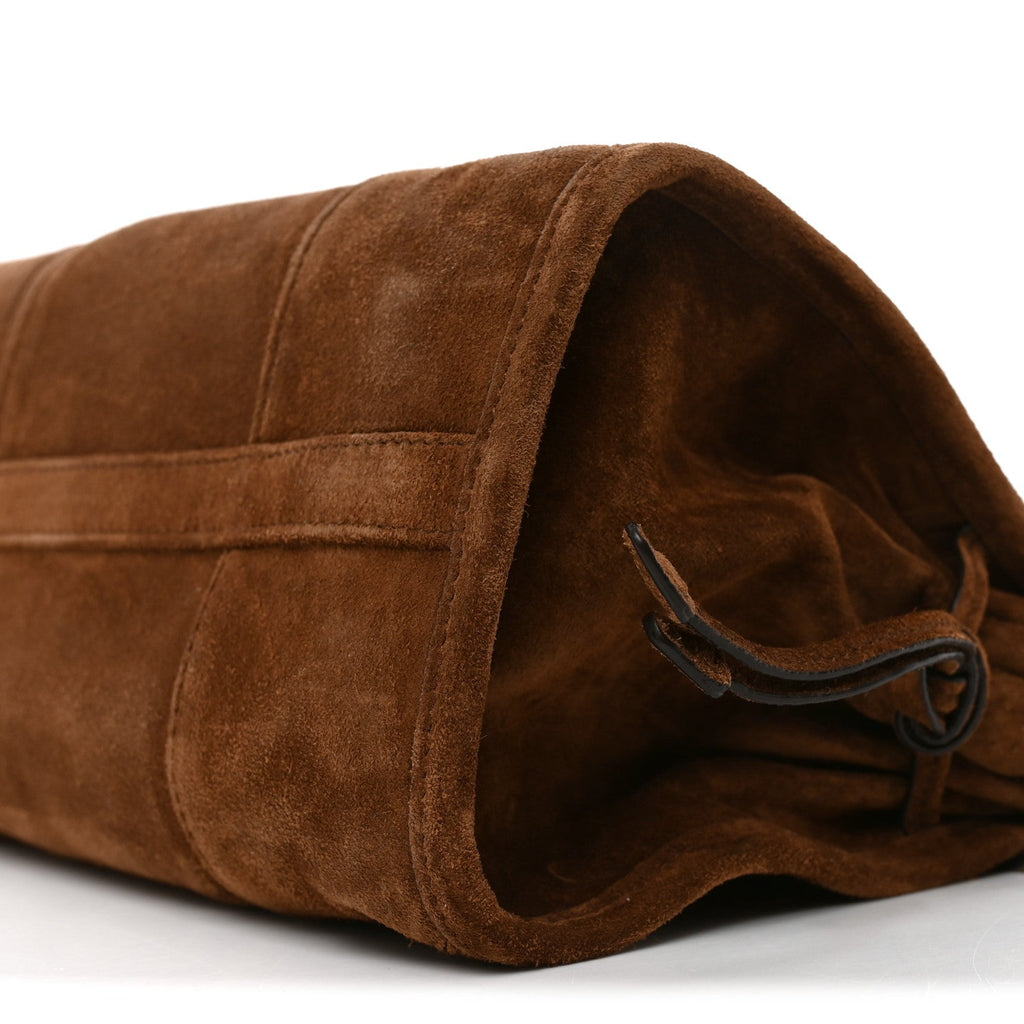 Suede Triangle Medium Bonnie Shoulder Bag Cacao