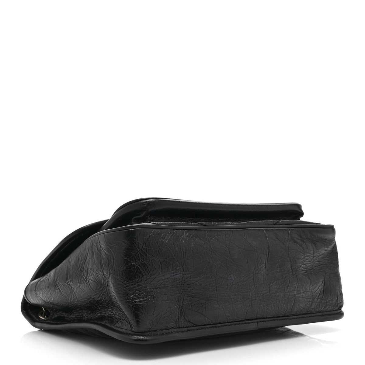 Crinkled Calfskin Matelasse Monogram Medium Niki Chain Satchel Black