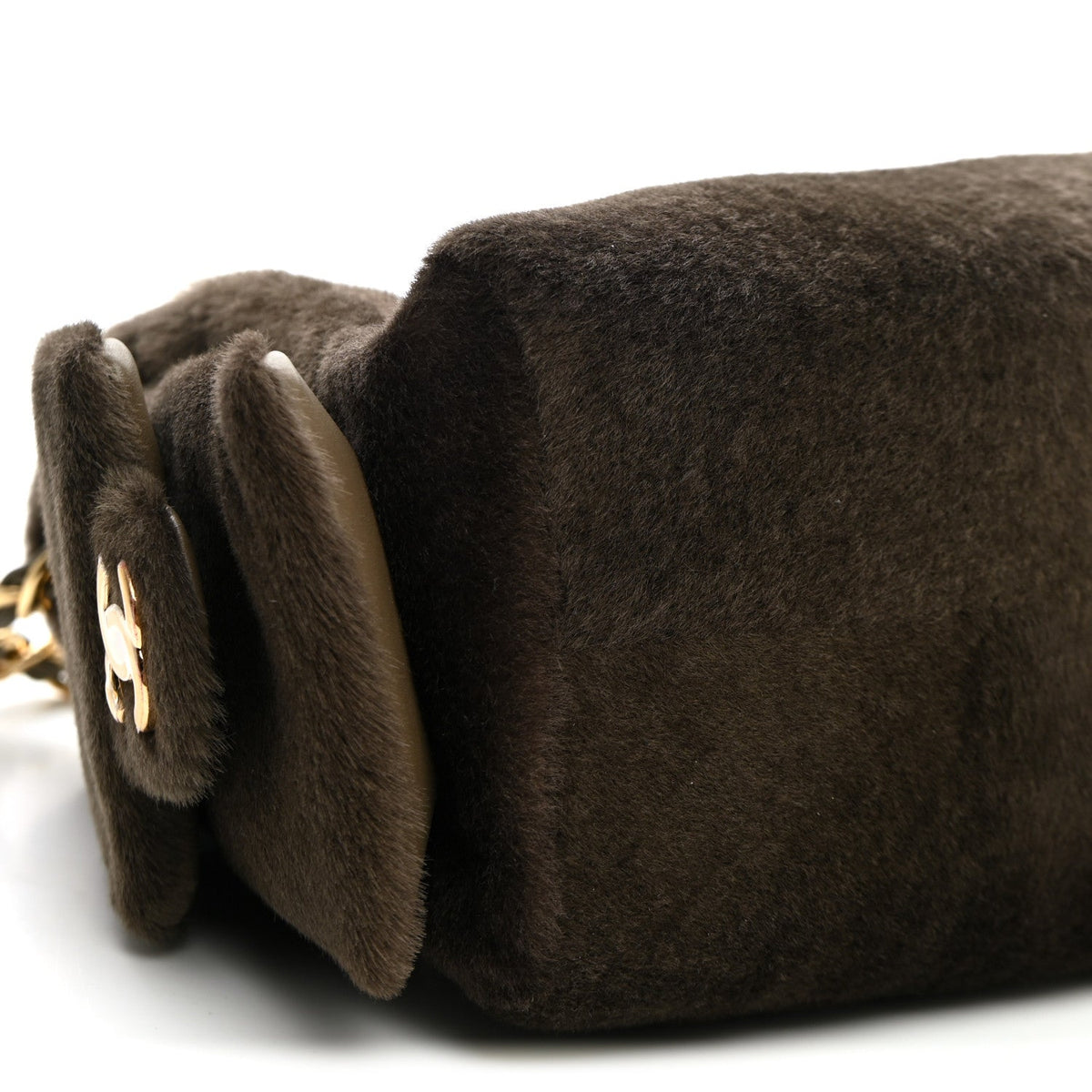 Pony Hair Mini Chanel 25 Handbag Dark Khaki