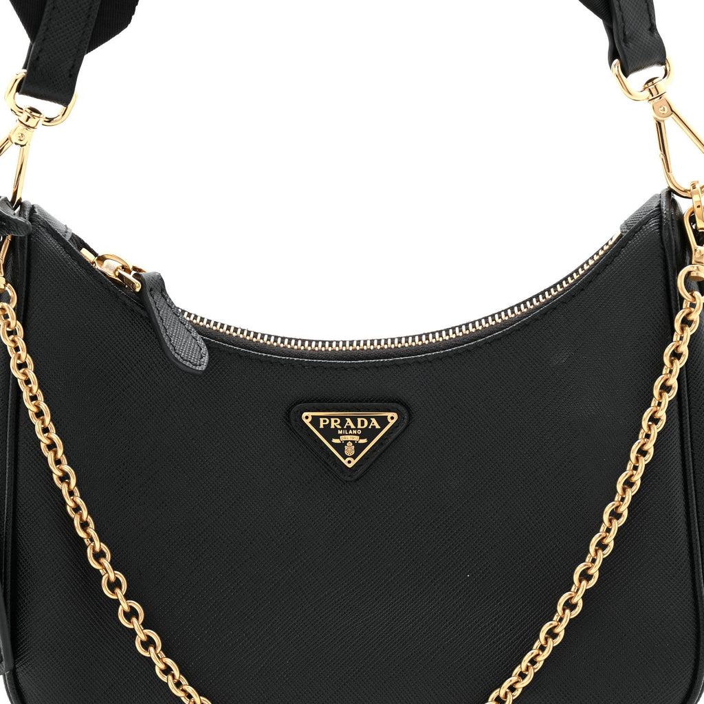 Saffiano Lux Re-Edition 2005 Shoulder Bag Black