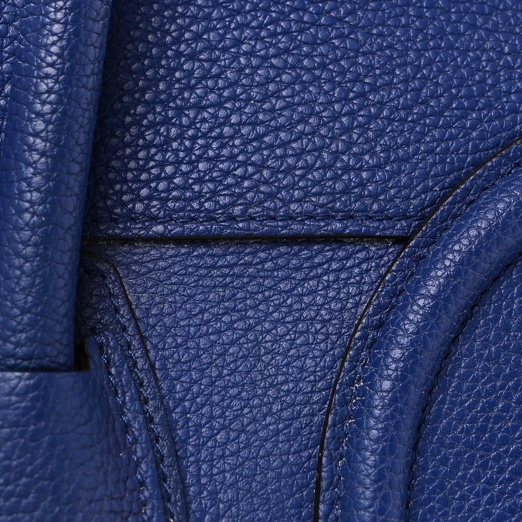 Drummed Calfskin Mini Luggage Indigo