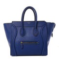 Drummed Calfskin Mini Luggage Indigo