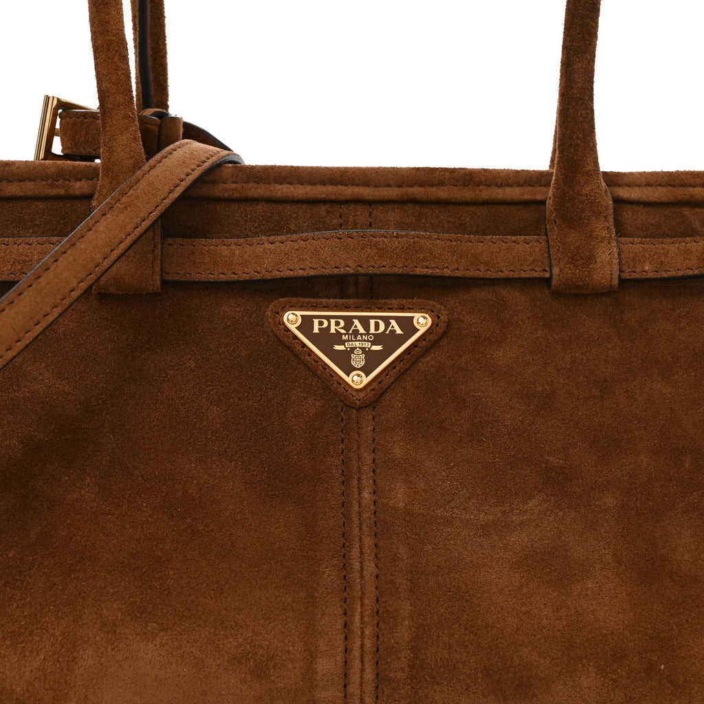 Suede Triangle Medium Bonnie Shoulder Bag Cacao