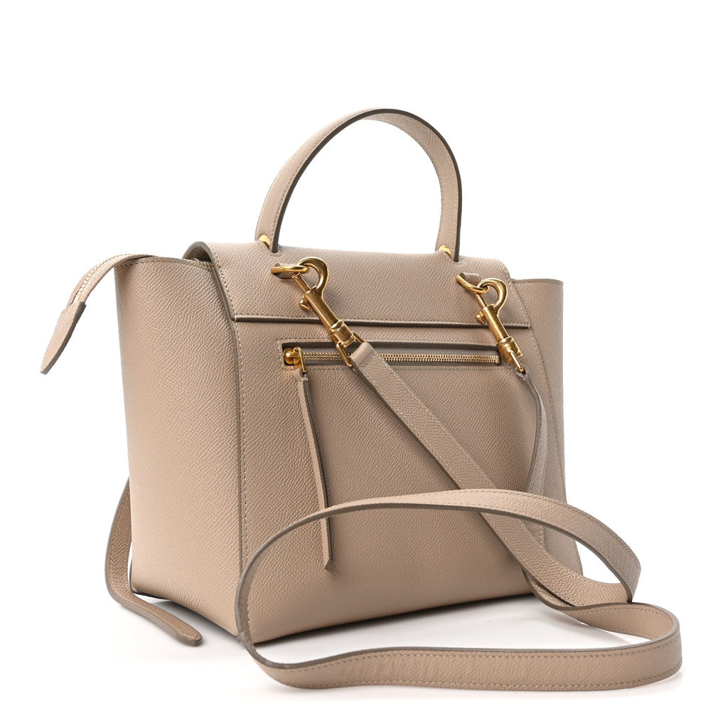 Grained Calfskin Micro Belt Bag Light Taupe