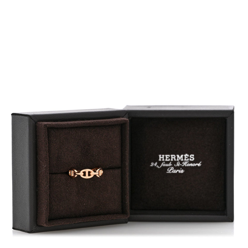 18K Rose Gold PM Chaine d'Ancre Enchainee Ring 54 7