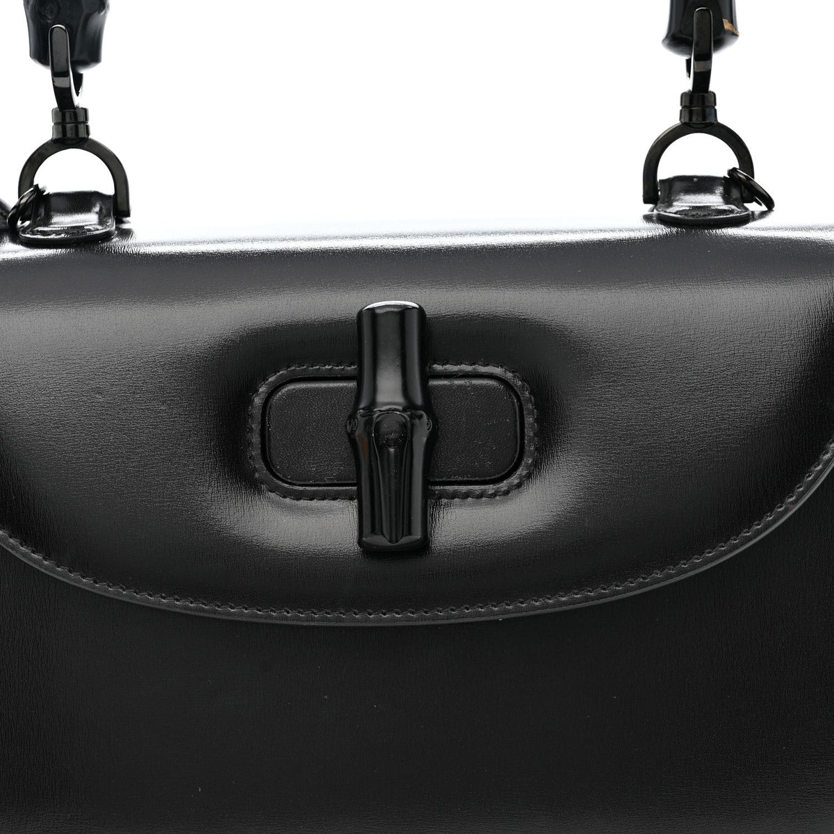 Boarded Dyana Lux Calfskin Web Monochrome Medium Bamboo 1947 Top Handle Bag Black