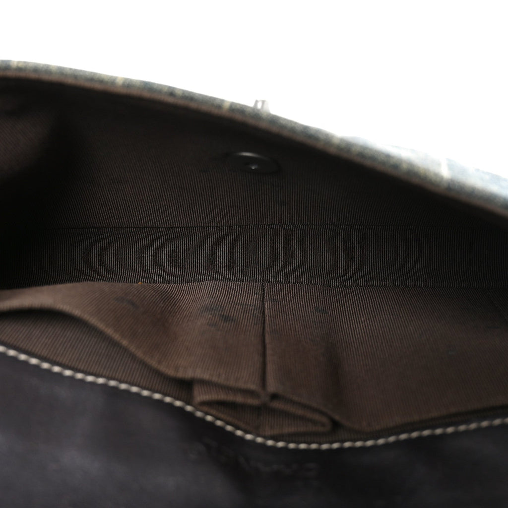 Denim Chocolate Bar Quilted East West Flap