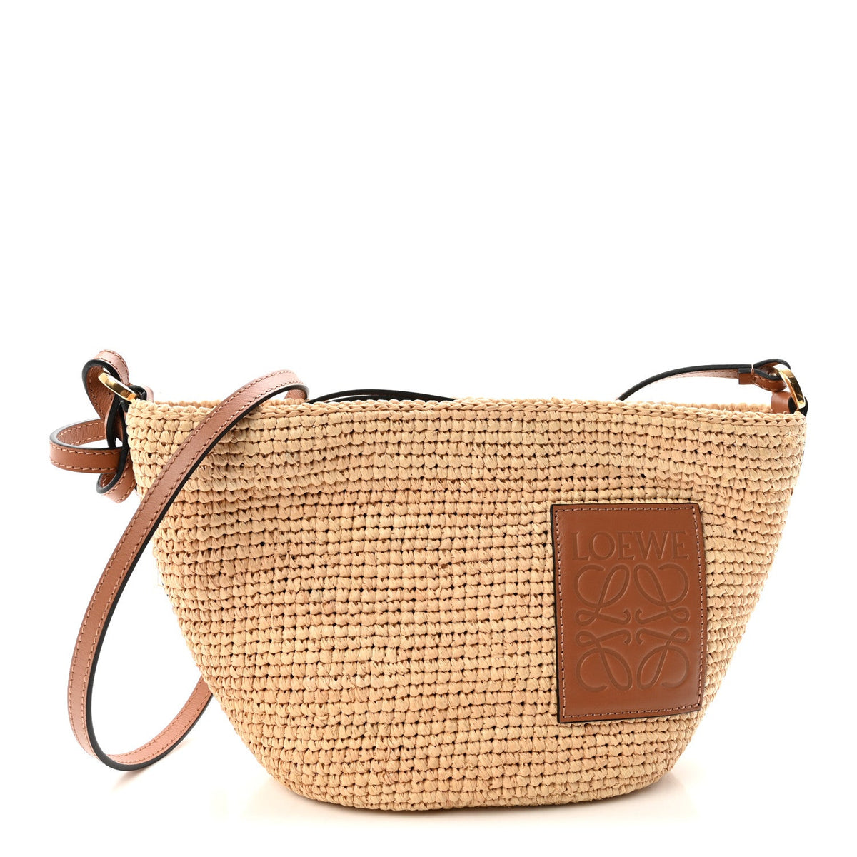 Calfskin Raffia Paulas Ibiza Pochette Bag Natural Tan