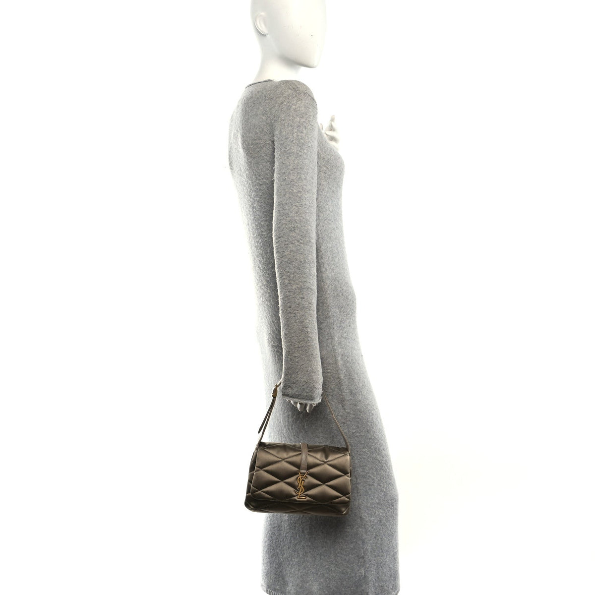 Satin Quilted Le 57 Diamond Shoulder Bag Mouse