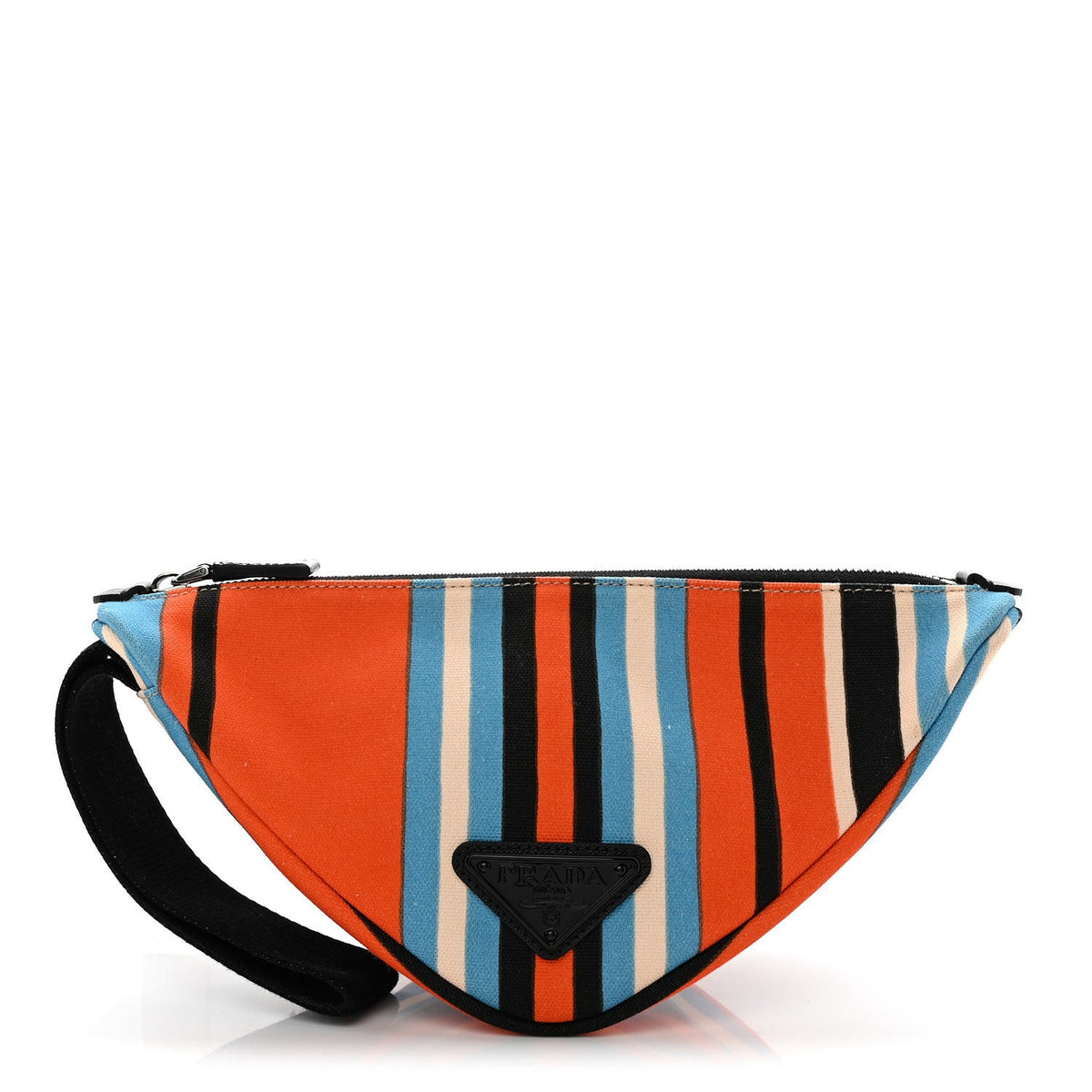 Canvas Baiadera Stripe Wristlet Pouch Arancio