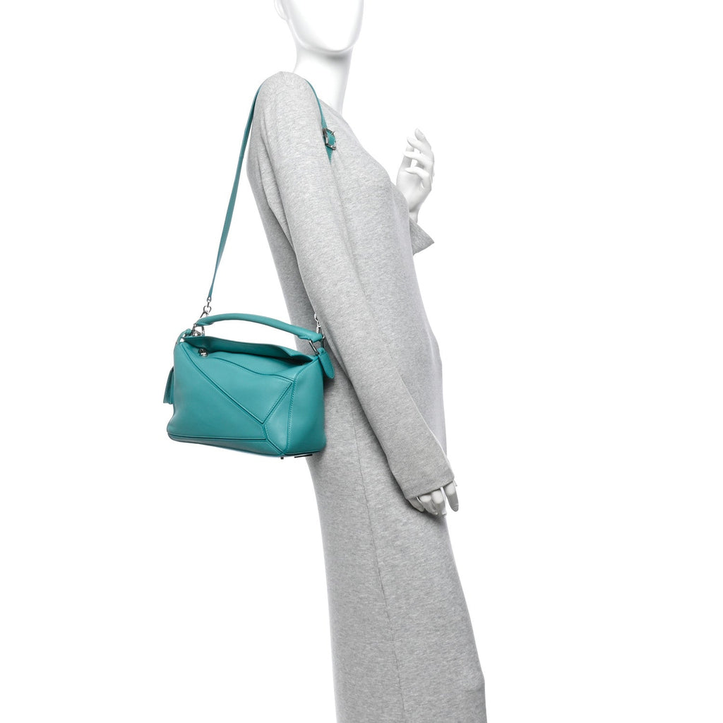 Nappa Lambskin Small Featherlight Puzzle Bag Aquamarine