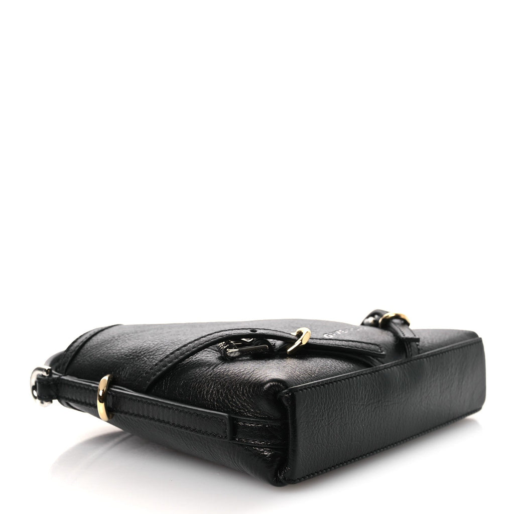 Tumbled Calfskin Nano Voyou Bag Black