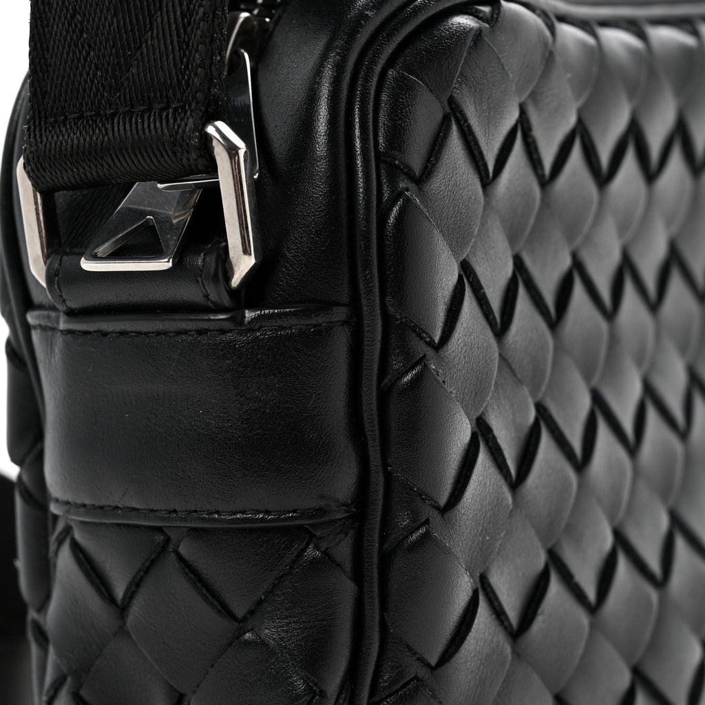 Nappa Intrecciato Small Classic Camera Bag Black