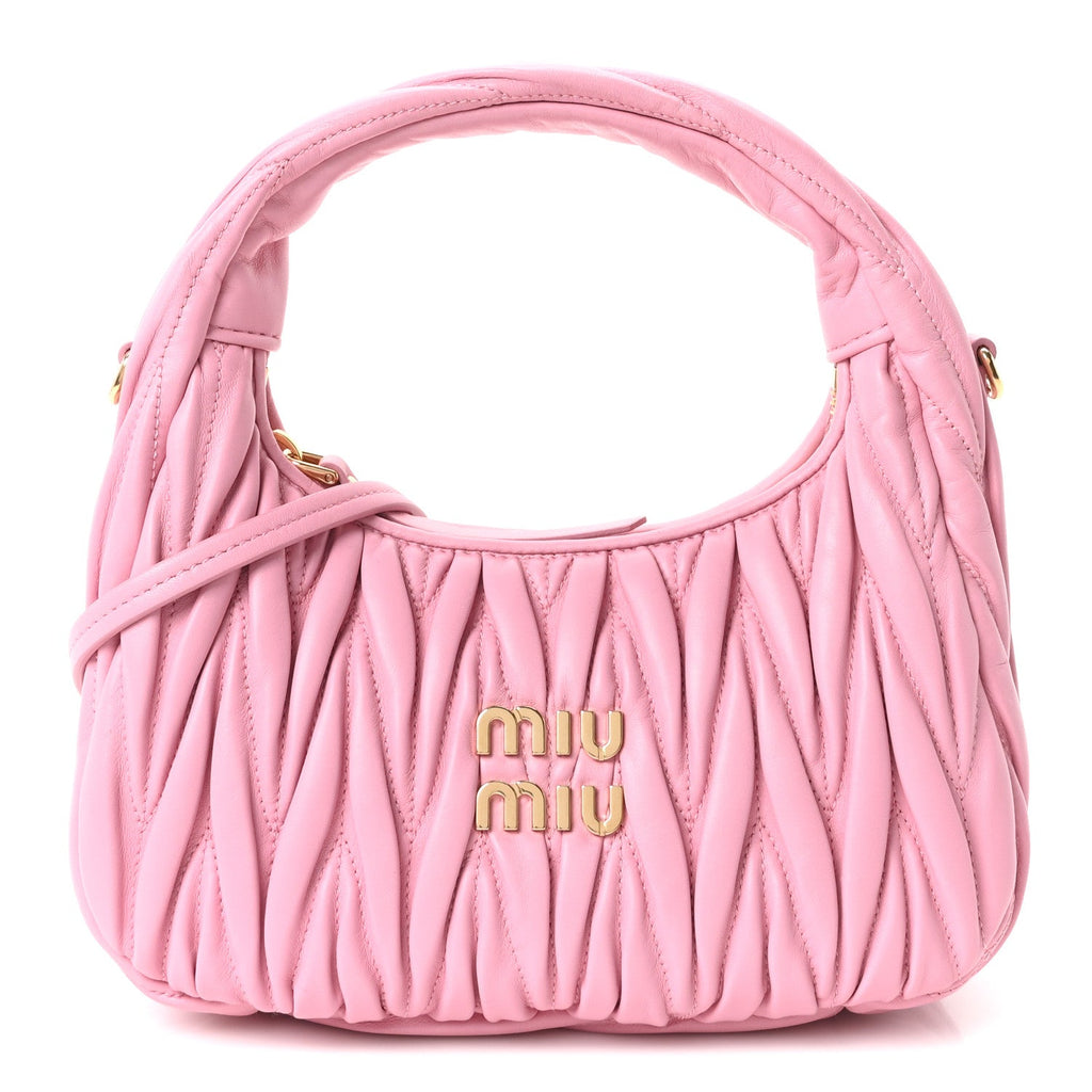 Nappa Matelasse Small Wander Hobo Alabastro