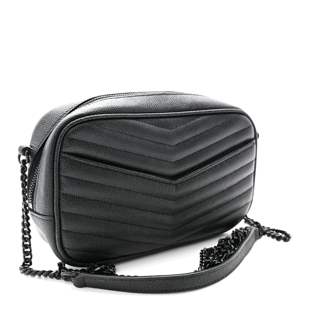 Grain De Poudre Matelasse Monochrome Monogram Mini Lou Camera Bag Black