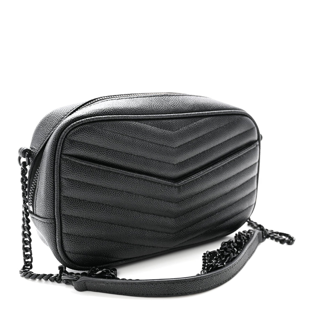 Grain De Poudre Matelasse Monochrome Monogram Mini Lou Camera Bag Black