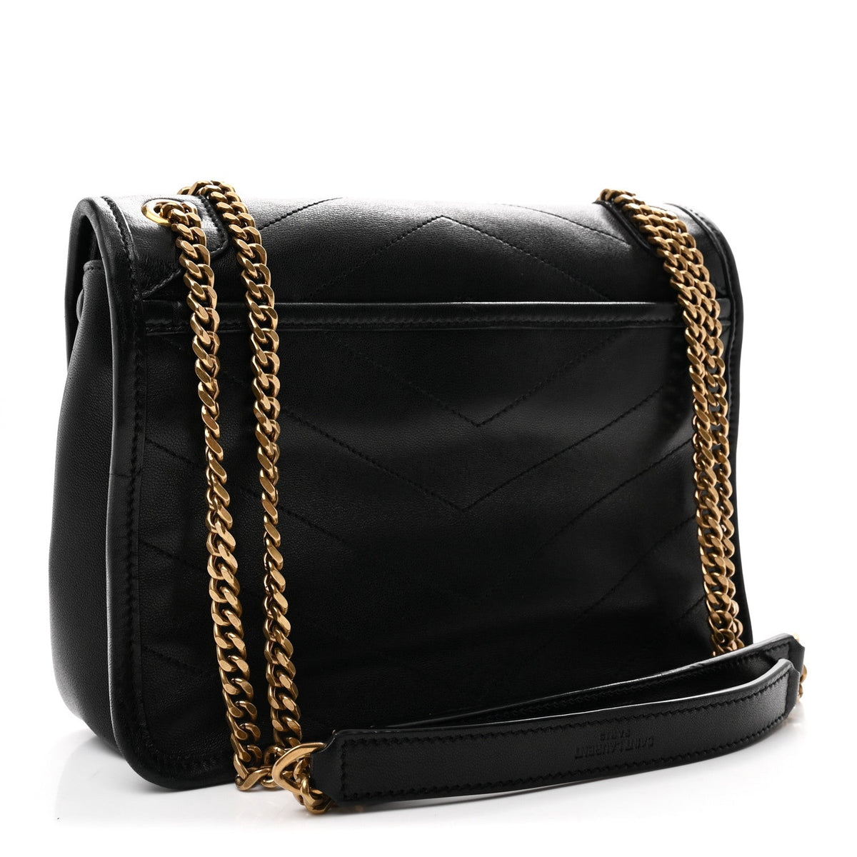 Lambskin Matelasse Monogram Baby Niki Chain Satchel Black