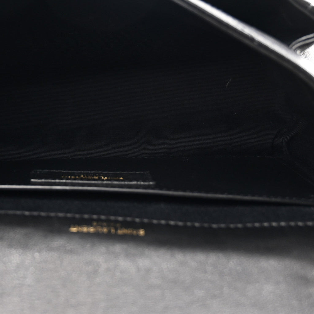 Lambskin Matelasse Monogram Baby Niki Chain Satchel Black