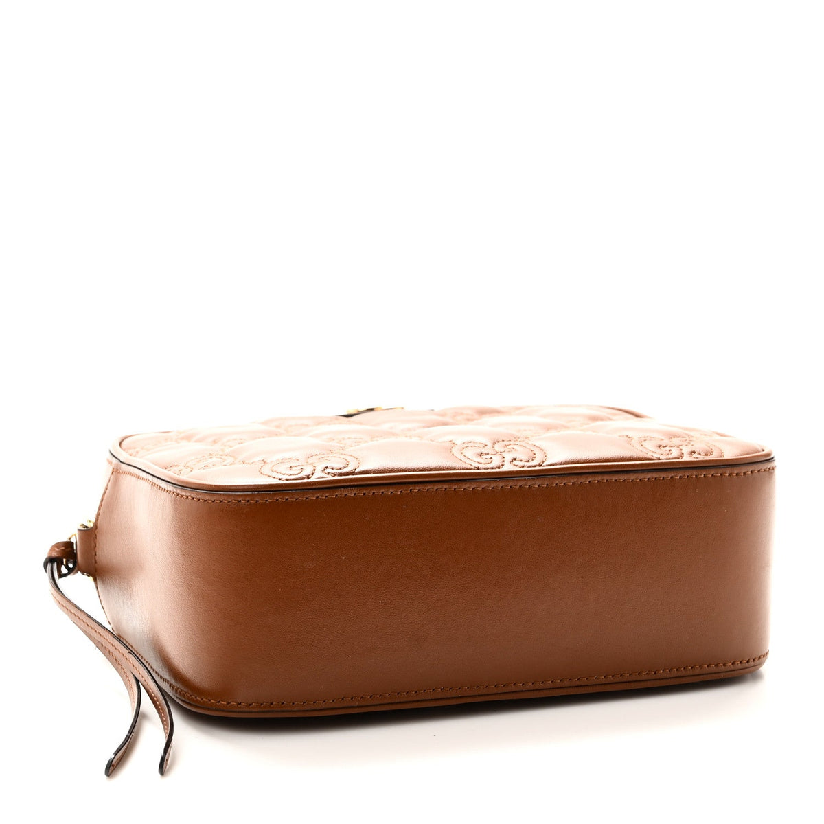 Calfskin GG Matelasse Shoulder Bag Peanut Brown Natural