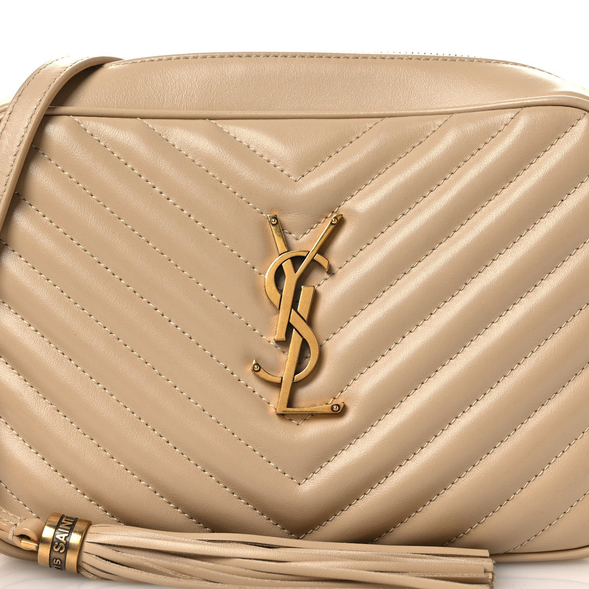 Calfskin Matelasse Monogram Lou Camera Bag Dark Beige