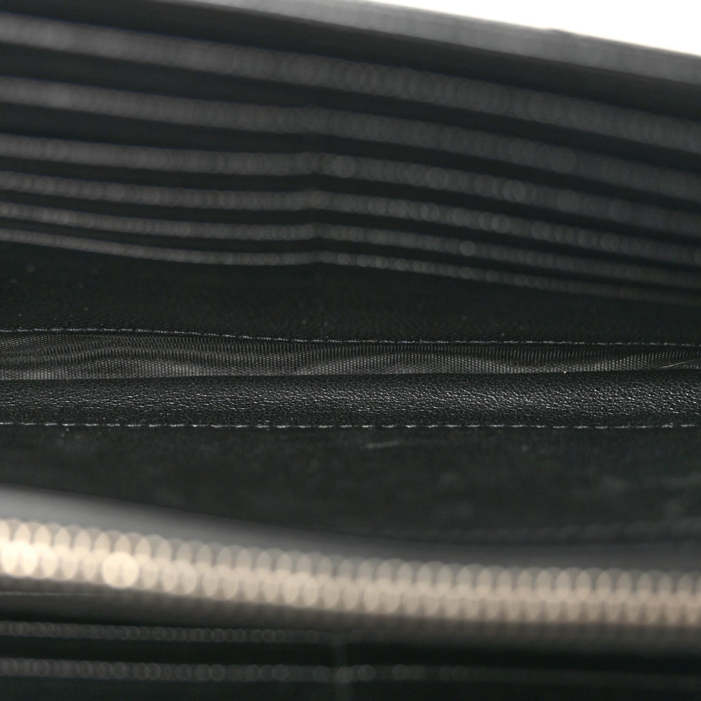 Grain De Poudre Matelasse Chevron Monogram Chain Wallet Black