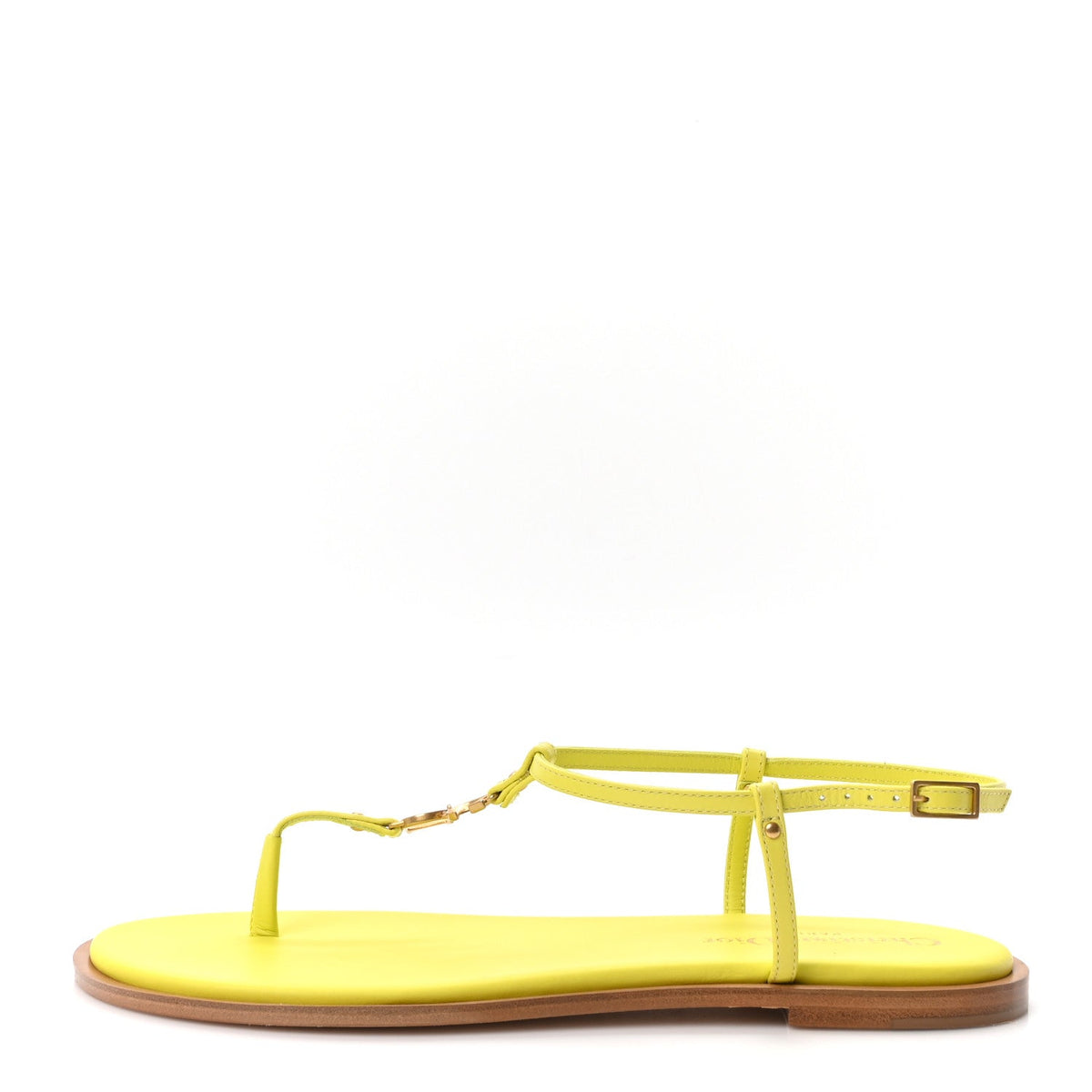 Calfskin C'est Dior Sandals 37 Yellow
